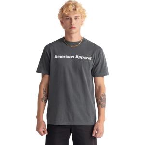 American Apparel Adult Heavyweight Cotton Style G1301/G1301GD T-shirt (Multipack)(Faded Black – White Logo Center (Print  1-pack))