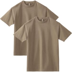 American Apparel Adult Heavyweight Cotton Style G1301/G1301GD T-shirt (Multipack)(Faded Brown (2-pack))