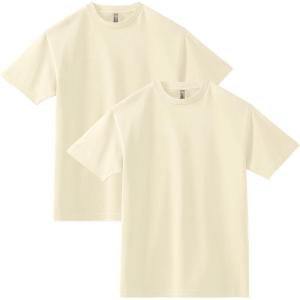American Apparel Adult Heavyweight Cotton Style G1301/G1301GD T-shirt (Multipack)(Faded Cream (2-pack))