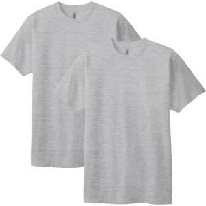 American Apparel Adult Heavyweight Cotton Style G1301/G1301GD T-shirt (Multipack)(Heather Grey (2-pack))