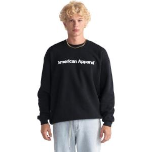 American Apparel Adult ReFlex GRF496AA Fleece Crewneck Sweatshirt(Black – White Logo Center (Print  1-pack))
