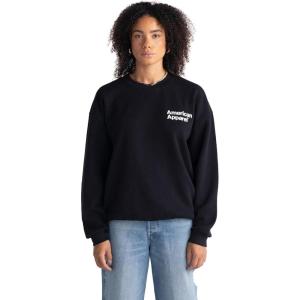 American Apparel Adult ReFlex GRF496AA Fleece Crewneck Sweatshirt(Black – White Logo Left (Embroidered  1-pack))