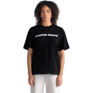 American Apparel Adult Sueded Style G5389 T-shirt (Multipack)(Sueded Black – White Logo Center (Print  1-pack))