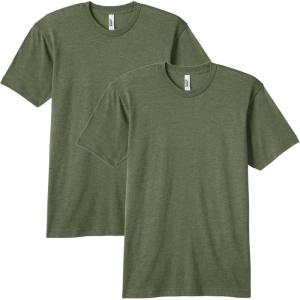 American Apparel Adult Tri-Blend Style GTR401 Track T-Shirt (2-Pack)(Tri-olive (2-pack))