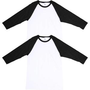 American Apparel Unisex-Adult CVC Raglan T-Shirt, Style G2003cvc, 2-Pack(White/Black (2-pack))