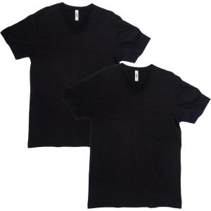 American Apparel Unisex-Adult CVC V-Neck T-Shirt, Style G2006cvc, 2-Pack(Black (2-pack))
