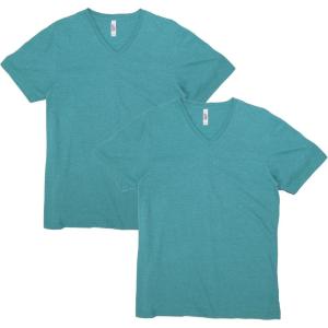 American Apparel Unisex-Adult CVC V-Neck T-Shirt, Style G2006cvc, 2-Pack(Heather Arctic (2-pack))
