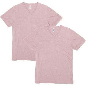 American Apparel Unisex-Adult CVC V-Neck T-Shirt, Style G2006cvc, 2-Pack(Heather Blush (2-pack))