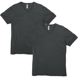 American Apparel Unisex-Adult CVC V-Neck T-Shirt, Style G2006cvc, 2-Pack(Heather Charcoal (2-pack))