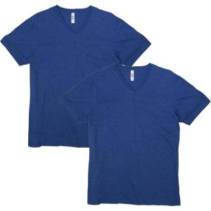 American Apparel Unisex-Adult CVC V-Neck T-Shirt, Style G2006cvc, 2-Pack(Heather Indigo (2-pack))