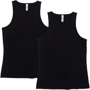 American Apparel Womens CVC Racerneck Tank, Style G101cvc, 2-Pack(Black (2-pack))