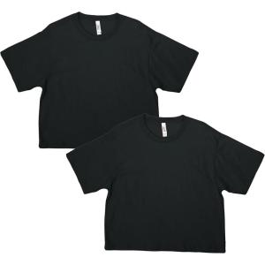 American Apparel Women’s Fine Jersey Boxy Style G102 T-Shirt (2-Pack)(Black (2-pack))