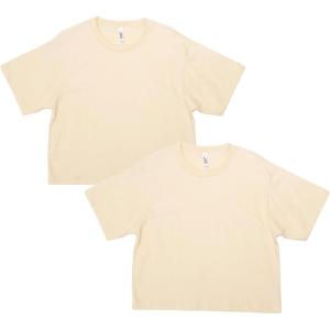 American Apparel Women’s Fine Jersey Boxy Style G102 T-Shirt (2-Pack)(Cream (2-pack))