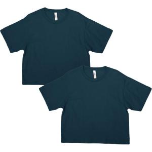 American Apparel Women’s Fine Jersey Boxy Style G102 T-Shirt (2-Pack)(Sea Blue (2-pack))