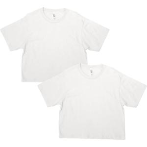 American Apparel Women’s Fine Jersey Boxy Style G102 T-Shirt (2-Pack)(White (2-pack))