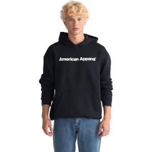 American Apparel unisex-adult Reflex Fleece Pullover Hoodie Sweatshirt, Grf498aa(Black – White Logo Center (Print  1-pack))