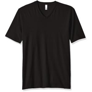 American Apparel Men’s Fine Jersey Short Sleeve Classic V-Neck T-Shirt, Black, Small