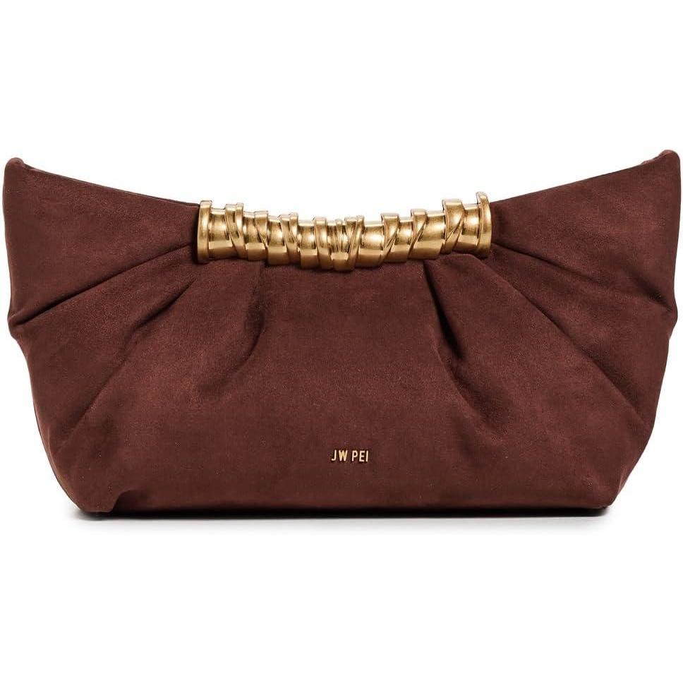 imageJW PEI Womens Leia Pleated ClutchDark Brown