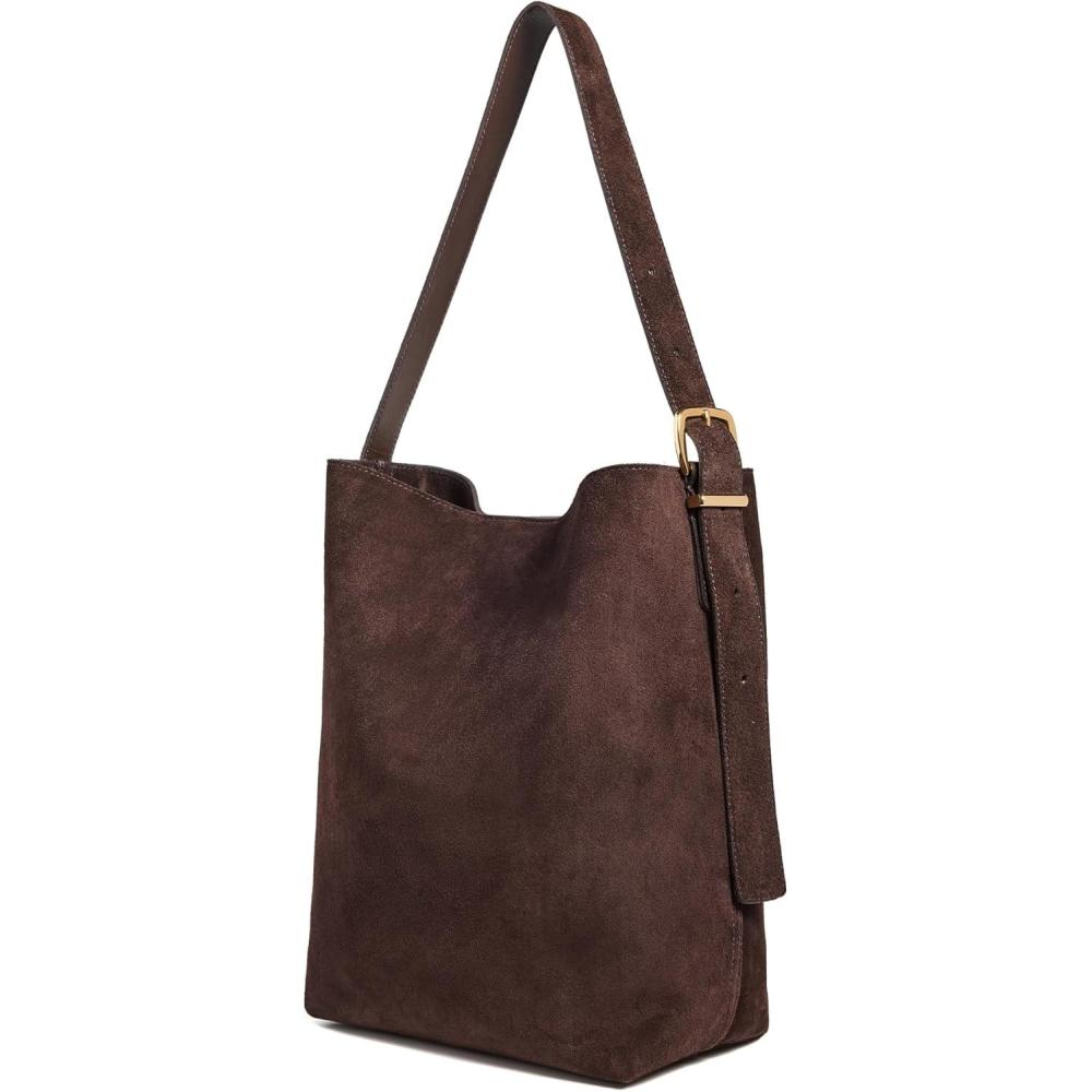 imageMadewell Womens The Essential Bucket Tote in SuedeDark Carob