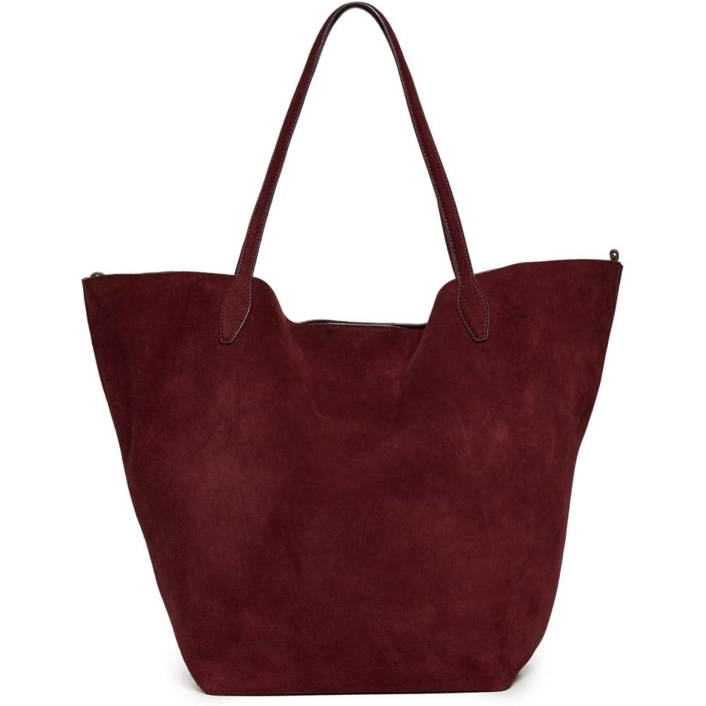 imageMadewell Womens The Oversized Shopper Tote in Soft Grain SuedeDeep Merlot