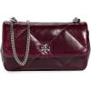 imageTory Burch Womens Kira Diamond Quilt Distressed Mini Flap BagDark Carmine