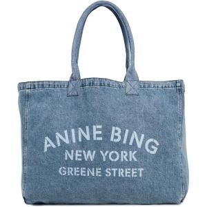 ANINE BING Women’s Leo Denim Tote(Shadow Blue)