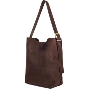Madewell Women’s The Essential Bucket Tote in Suede(Dark Carob)