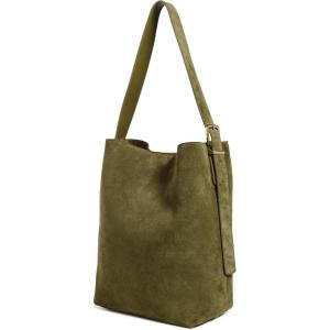 Madewell Women’s The Essential Bucket Tote in Suede(Shaded Olive)