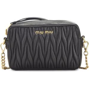 WHAT GOES AROUND COMES AROUND Women’s Pre-Loved Miu Miu Nappa Crossbody(Black)