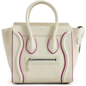 Women’s Pre-Loved Celine Micro Luggage Tote, Calf Leather(White)