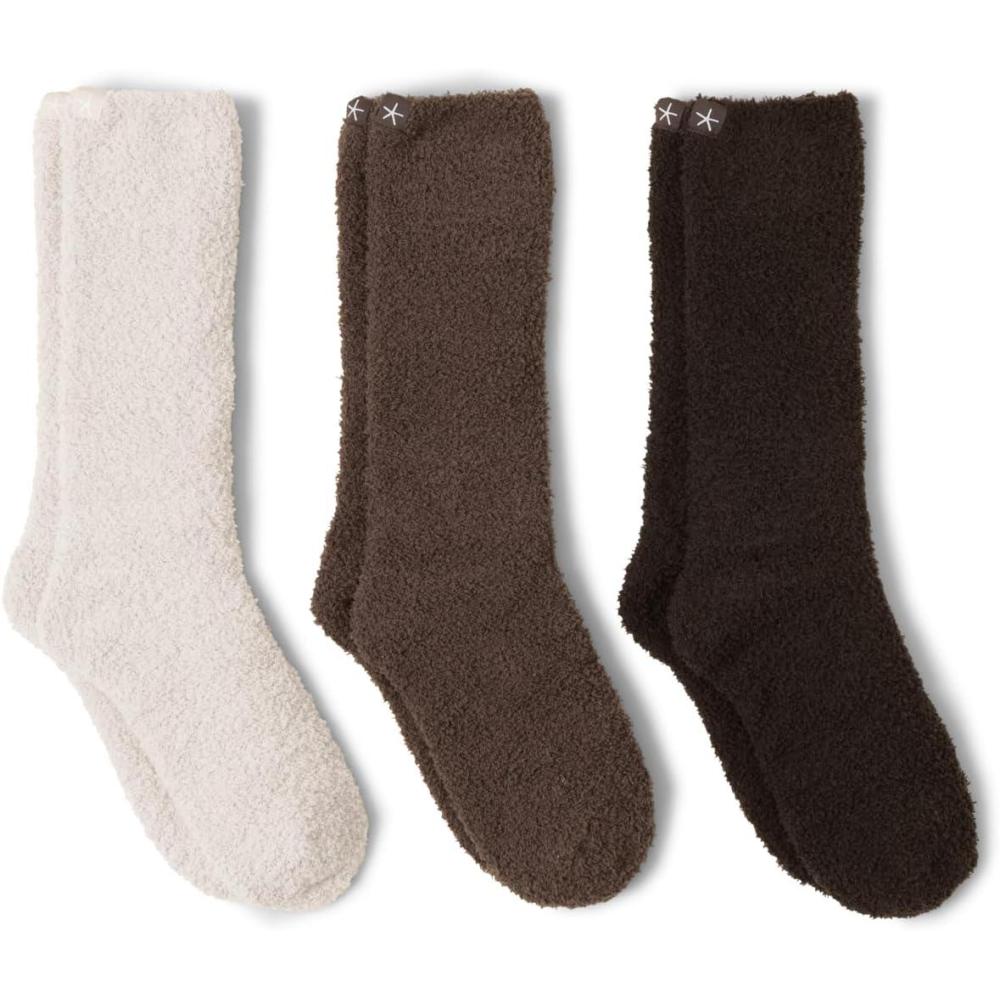 imageBarefoot Dreams Womens CozyChic 3 Pair Socks SetEspresso Multi