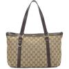 imageWHAT GOES AROUND COMES AROUND Womens PreLoved Gucci Brown Canvas Abbey Zip ToteBrown