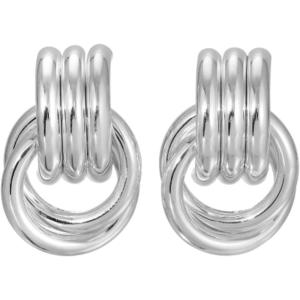 Heaven Mayhem Mini Knot Earrings – Sculptural Twisted Design – Lightweight(Knot Silver)