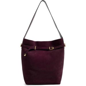 Madewell Women’s The Essential Belted Bucket Tote In Suede(Dark Burgundy)