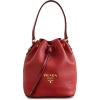 imageWHAT GOES AROUND COMES AROUND Womens PreLoved Prada Vitello Daino Convertible Drawstring Bucket BagRed