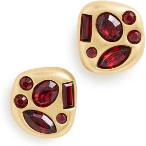 Lele Sadoughi Women’s Molten Button Earrings(Garnet)