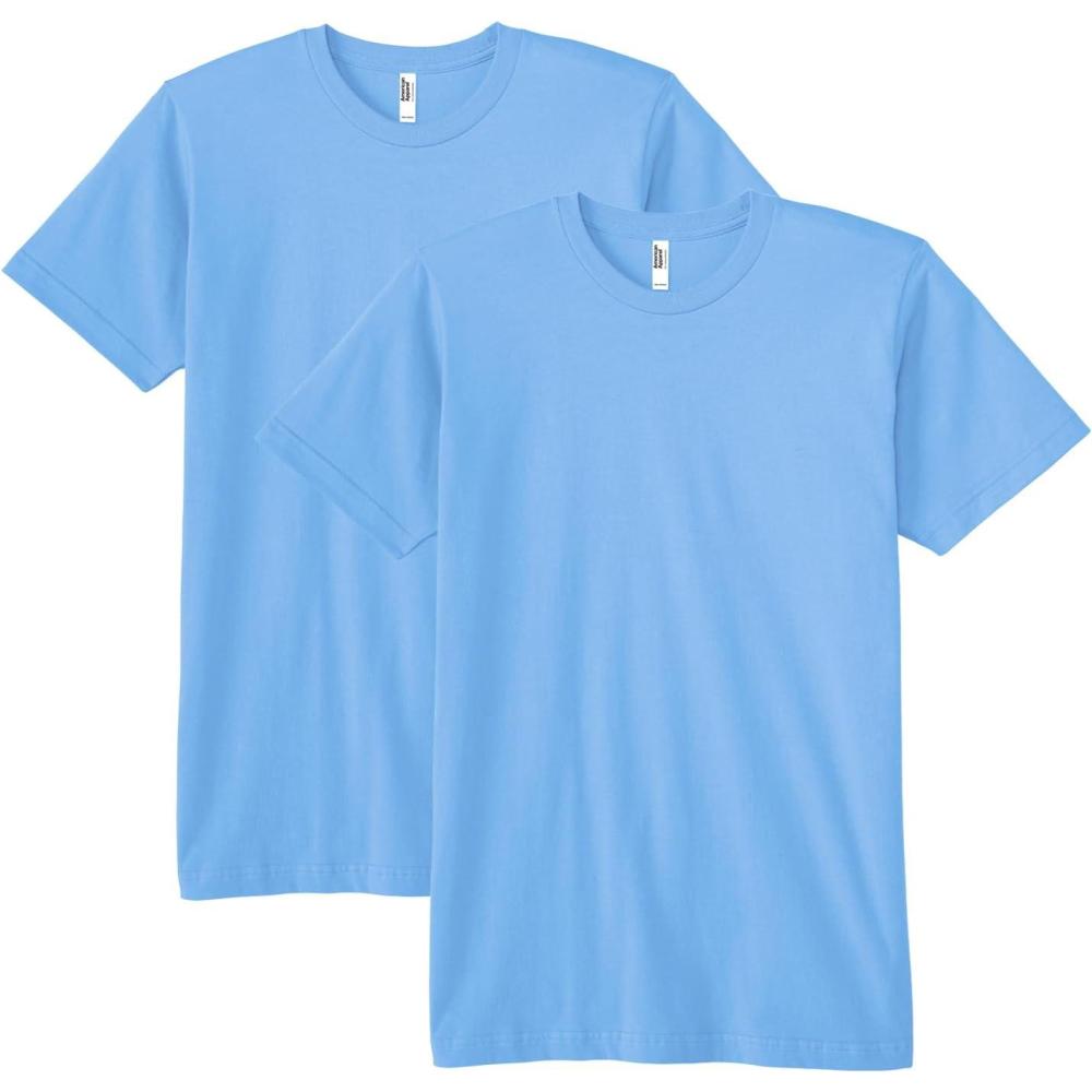imageAmerican Apparel UnisexAdult Fine Jersey TShirt Style G2001 MultipackBaby Blue 2pack