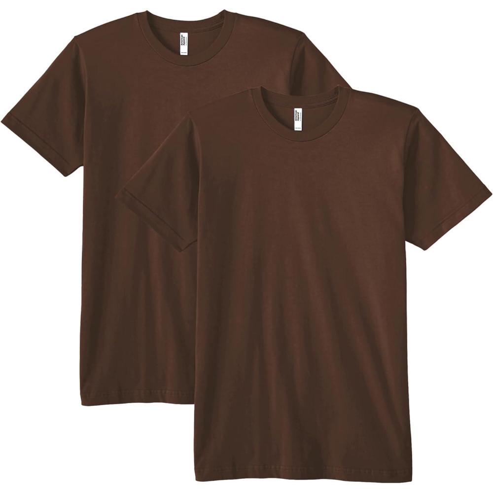 imageAmerican Apparel UnisexAdult Fine Jersey TShirt Style G2001 MultipackBrown 2pack