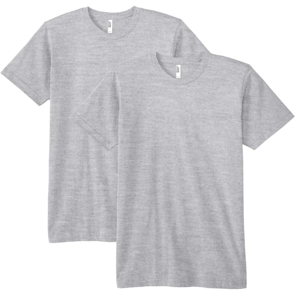 imageAmerican Apparel UnisexAdult Fine Jersey TShirt Style G2001 MultipackHeather Grey 2pack