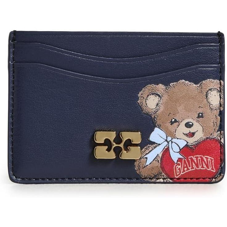 imageGanni Womens Card Holder With Flap BearBlackIris