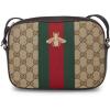 imageWHAT GOES AROUND COMES AROUND Womens PreLoved Gucci Canvas Webby Small Shoulder BagBrown