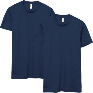 American Apparel Unisex-Adult Fine Jersey T-Shirt, Style G2001, Multipack(Sea Blue (2-pack))