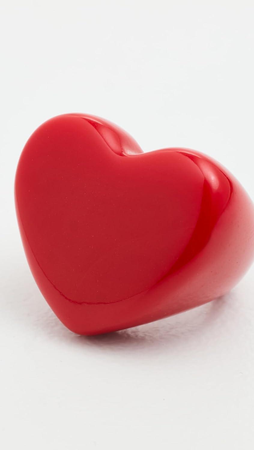 imageClare V Womens Grande Heart RingPoppy