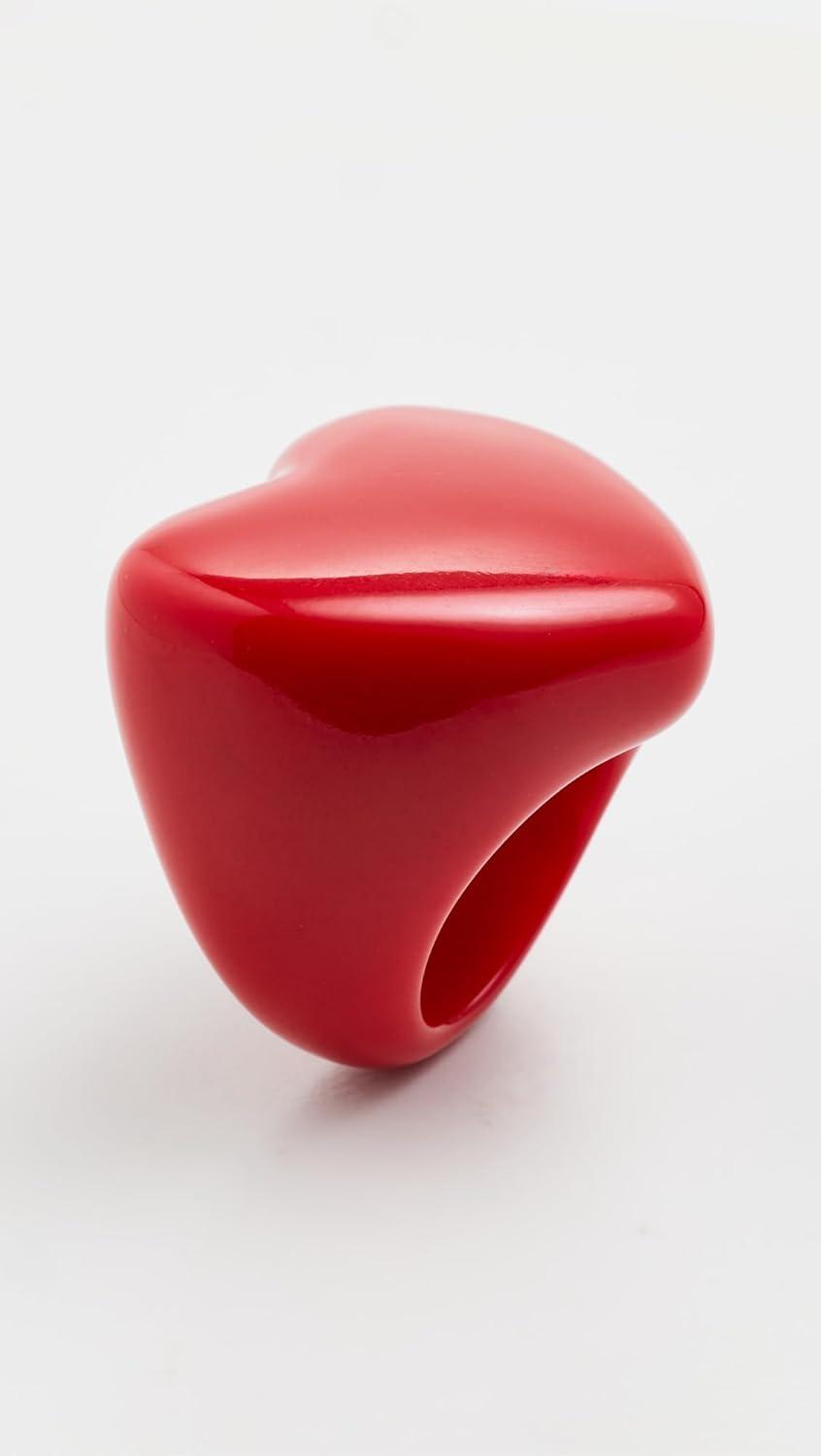 imageClare V Womens Grande Heart RingPoppy