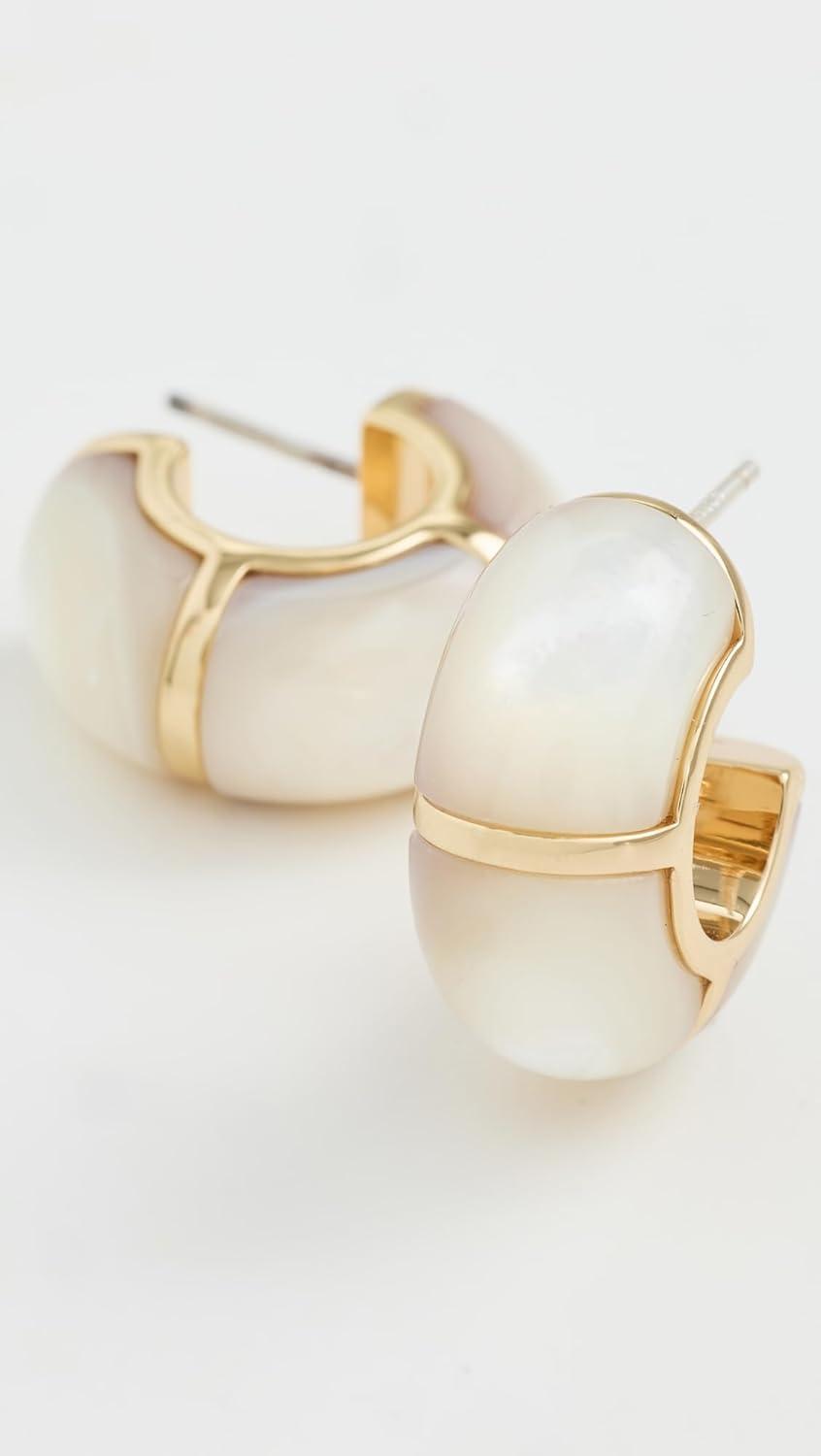 imageLizzie Fortunato Womens Zellige Hoops In MotherofPearlWhite