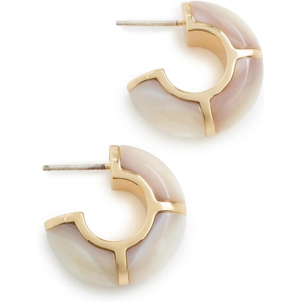 imageLizzie Fortunato Womens Zellige Hoops In MotherofPearlWhite