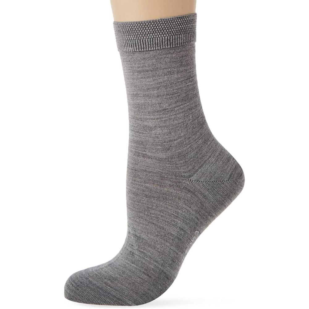 imageFALKE Women Cosy Wool Crew Cut W 1 PairSocksGrey Light Grey Melange 3388