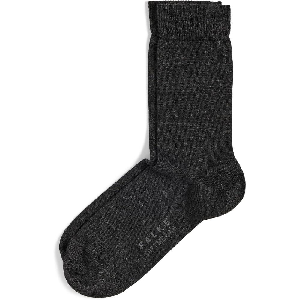 imageFALKE Womens Softmerino Socks Merino Wool Cotton Crew 1 PairAnthracite