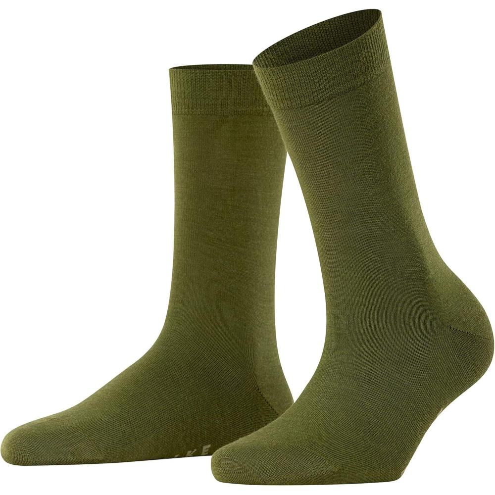 imageFALKE Womens Softmerino Socks Merino Wool Cotton Crew 1 PairForest