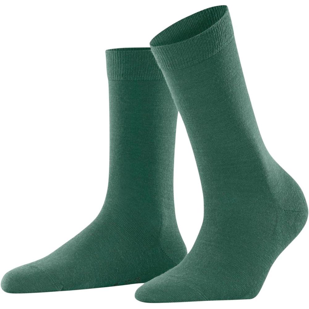 imageFALKE Womens Softmerino Socks Merino Wool Cotton Crew 1 PairGreen Caiman 7998